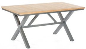 Gartentisch wetterfest 160x80 cm robuste Tischplatte stabil Metallgestell