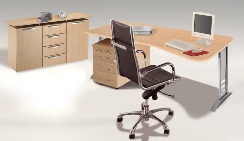 EDV-Schreibtisch mit Kabelwanne