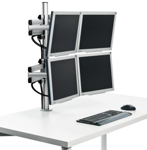 Monitorhalterung f&uuml;r 4 Flachbildschirme sichere Schreibtischmontage