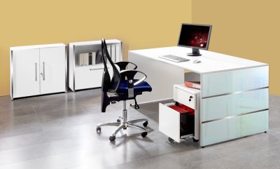 Wangen-Büroschreibtisch weißes Bürosideboard