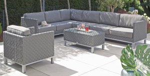 bequeme Terrassen-Eckcouch robust wetterfest