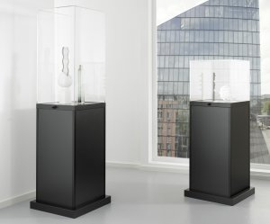 Acrylglas-Exponat-Haubenvitrine abschließbar