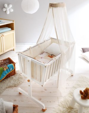 günstiges Baby-Wiegebett Kiefer weiß