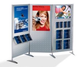 Messestand-Stellwand mit Prospektfächer