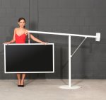 TV-Standfuß mit höhenverstellbaren Schwenkarm Stehlampen-Design 